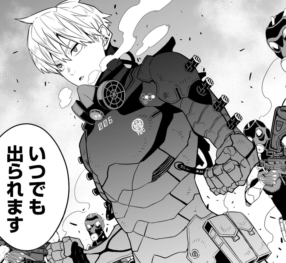怪獣8号の市川レノがナンバーズ6を纏うシーン（8巻）