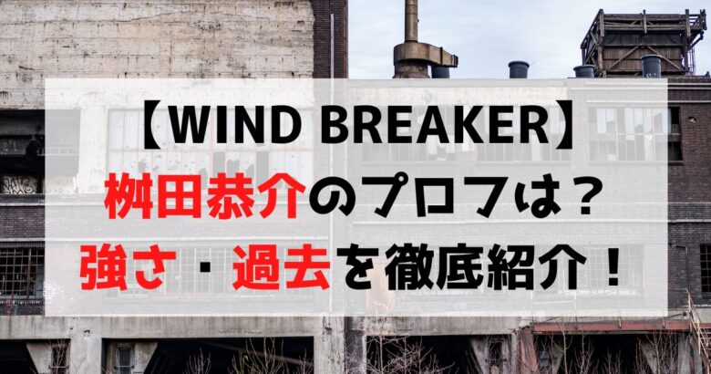 【WIND BREAKER】桝田恭介のプロフィールは？強さ・過去まとめ！